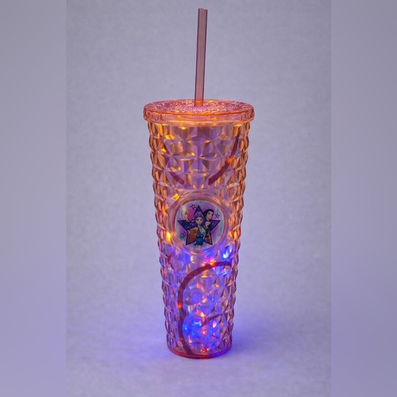 kpop Other - KPOP Light Up Tumbler Cup With Straw Faceted Orange LED